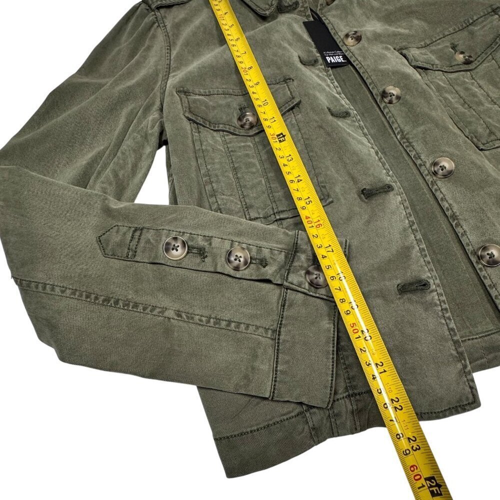 NWT PAIGE Pacey Jacket Sz.L Vintage Ivy Green  Buttons Preppy Minimalist $249 - Picture 12 of 16
